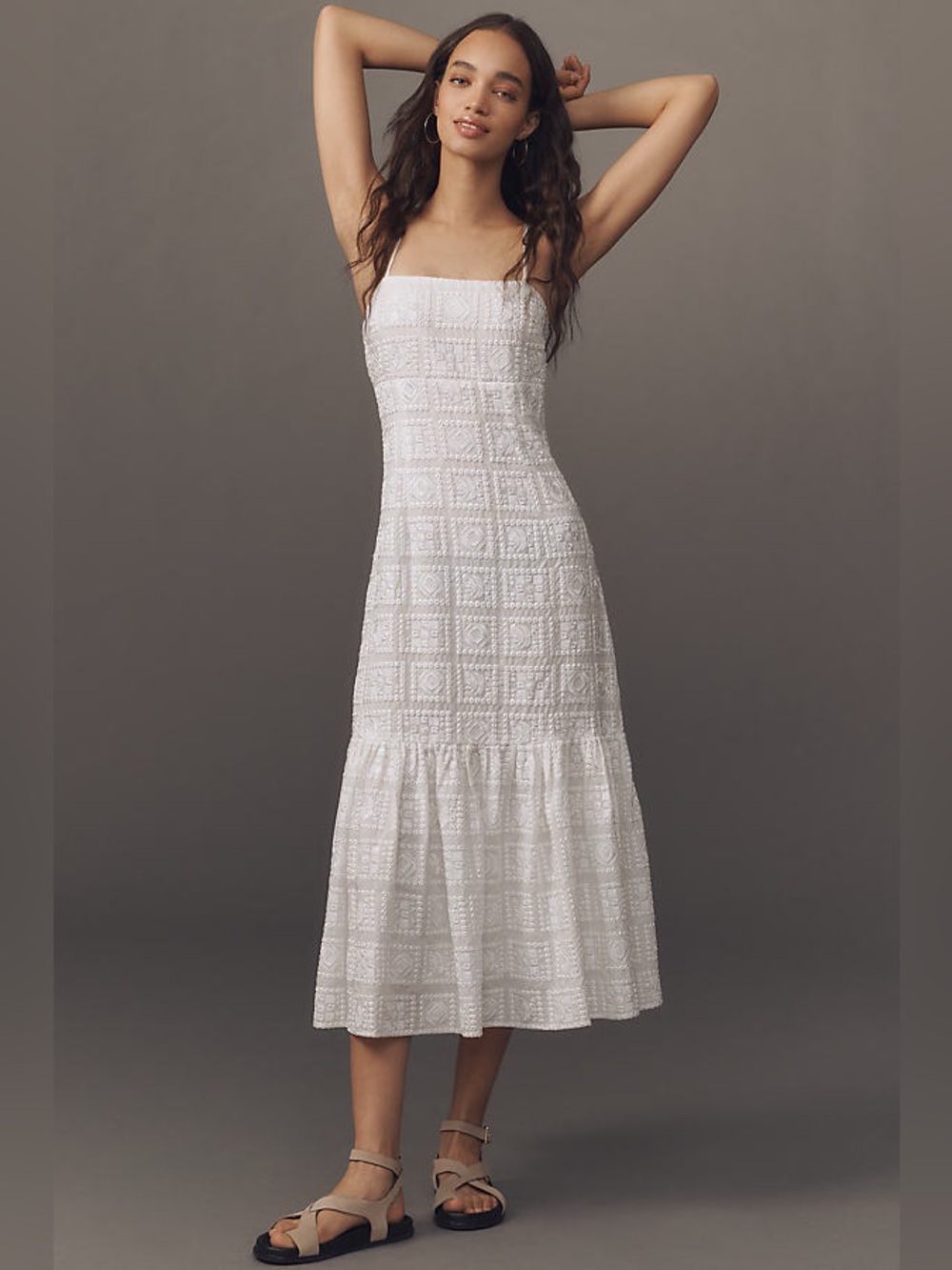 ENDLESS ROSE Embroidered Patchwork Midi Dress NWOT SIZE XS STUNNING